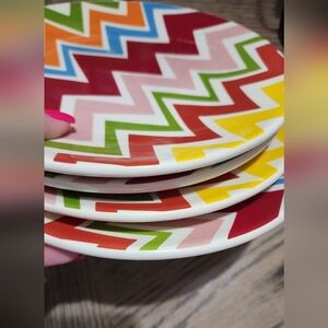 Colorful Chevron Patterned Dining Plates
